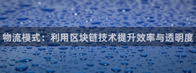 多多28登录：物流模式：利用区块链技